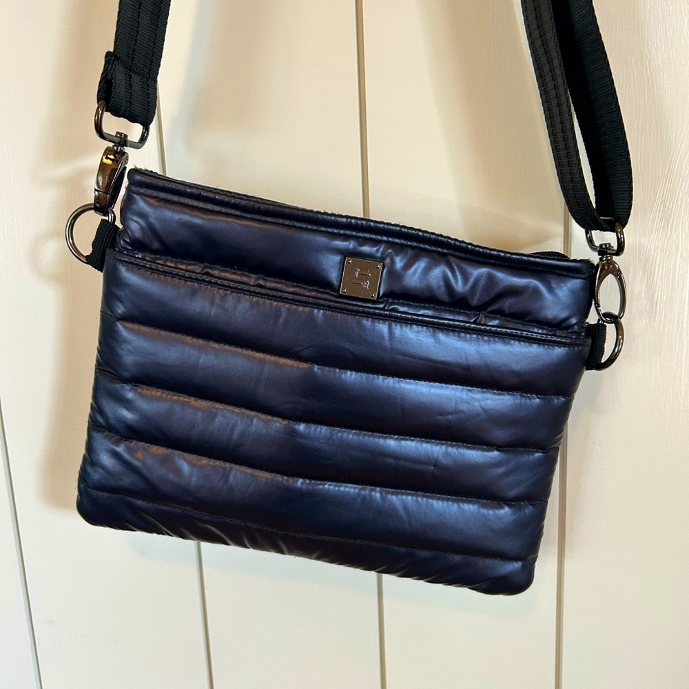 Think Rolyn navy cross body bag with two straps